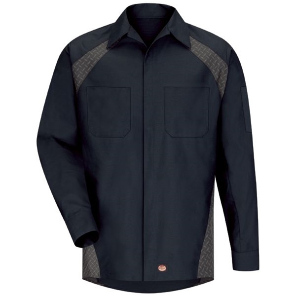 Workwear Outfitters Men's Long Sleeve Diamond Plate Shirt Navy SY16ND-RG-4XL